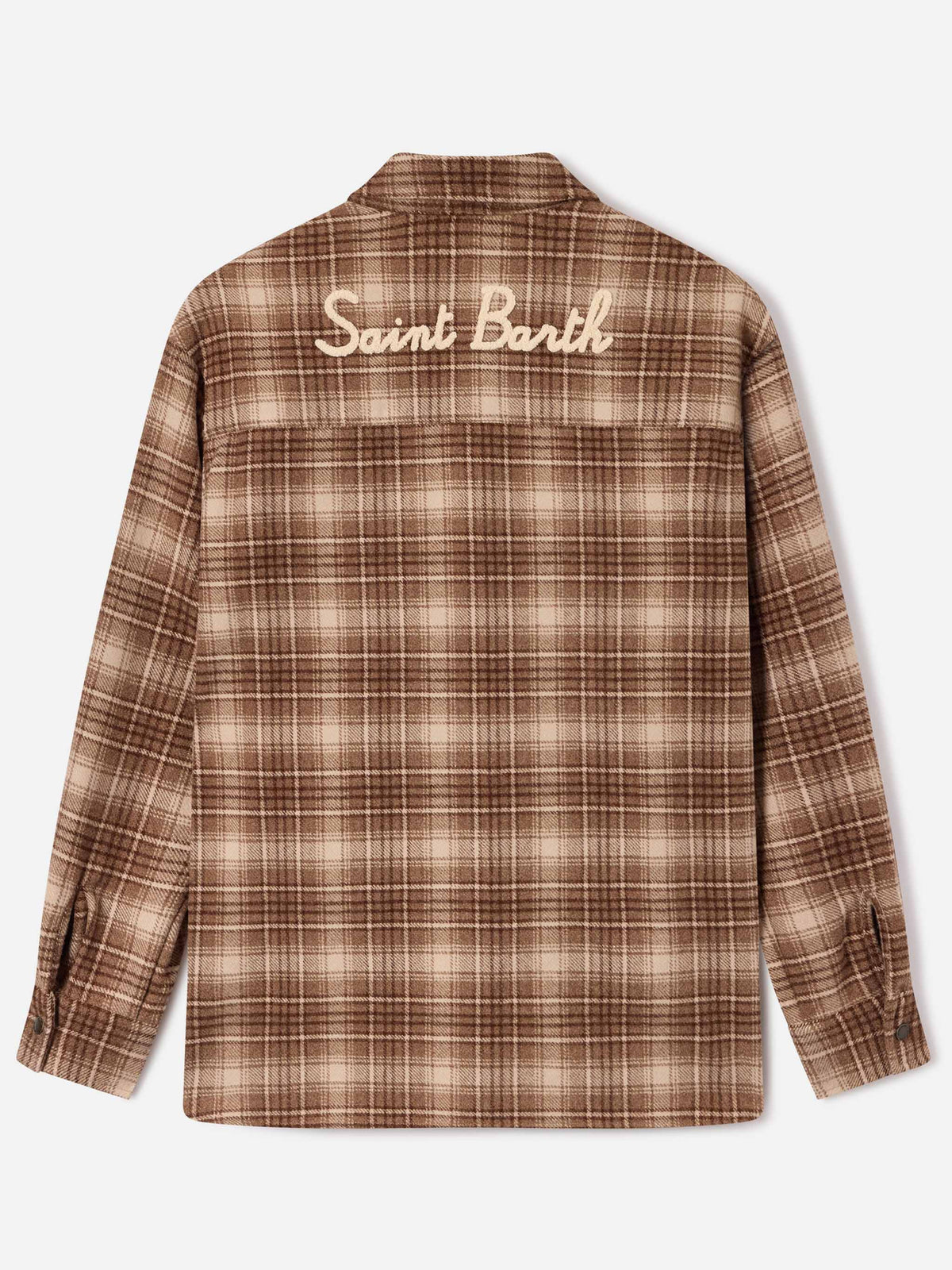 Sovracamicia Cambry in flanella con motivo tartan e ricamo logo