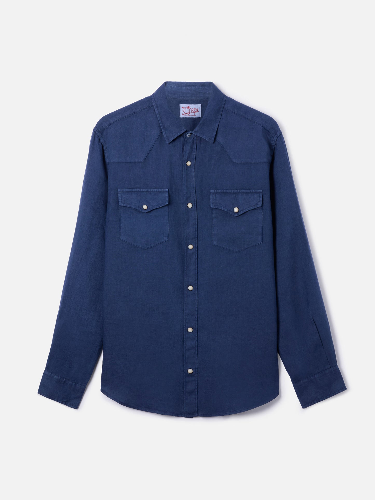 Dark denim linen shirt
