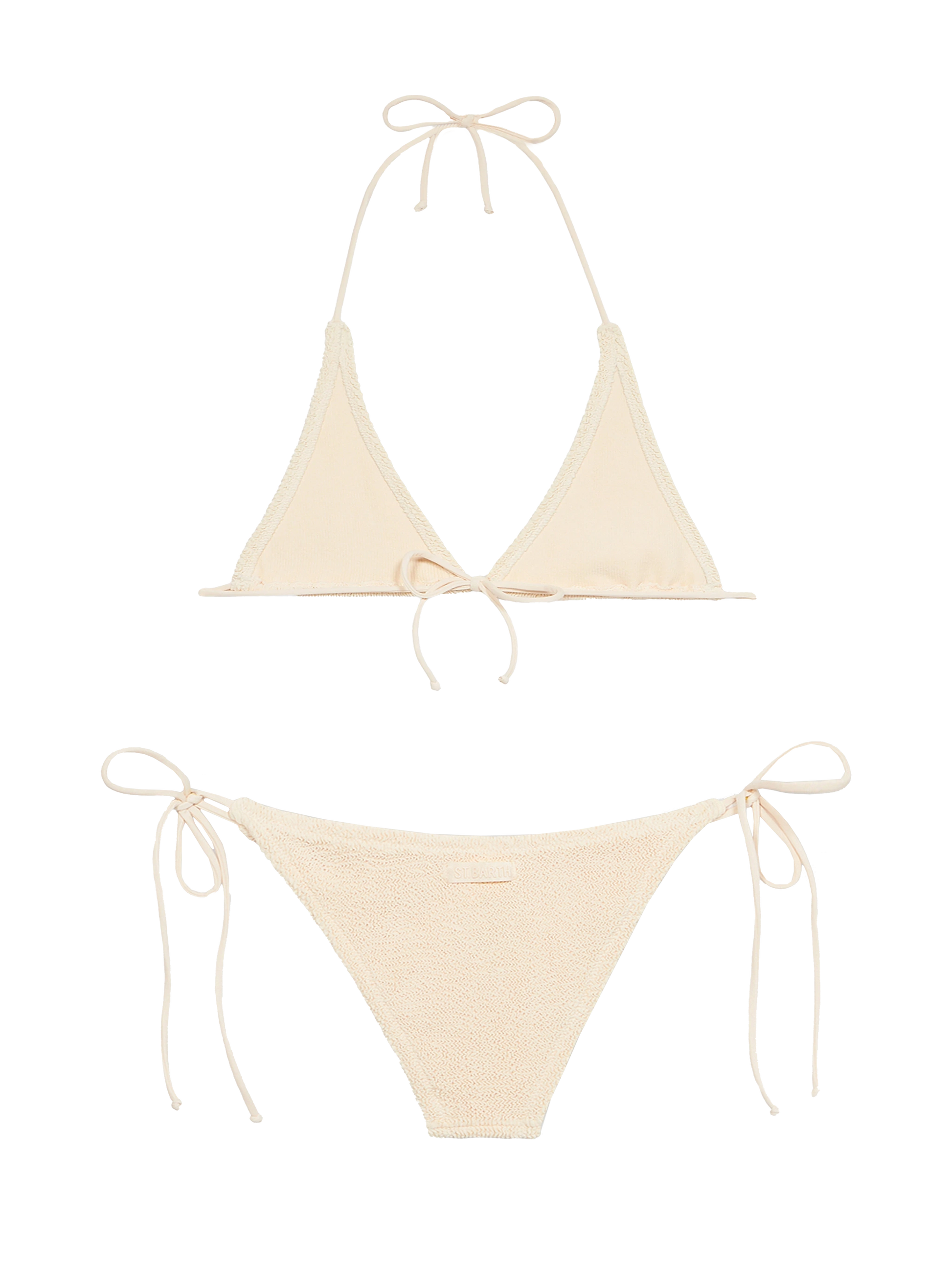 Woman cream crinkle triangle bikini Guiana Marielle - MC2 Saint Barth