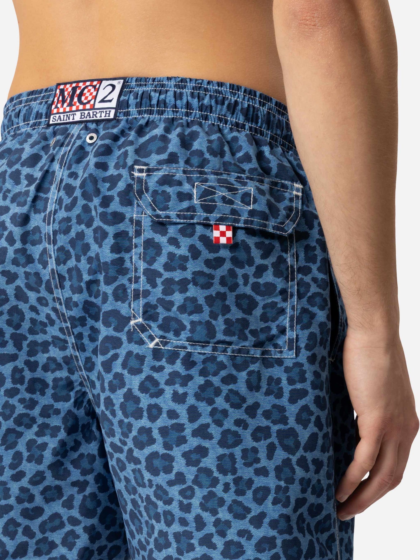 Man mid-length Gustavia swim-shorts with animalier print - MC2 Saint Barth