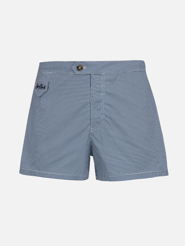 Harrys fitted cut swim shorts with gingham print - MC2 Saint Barth