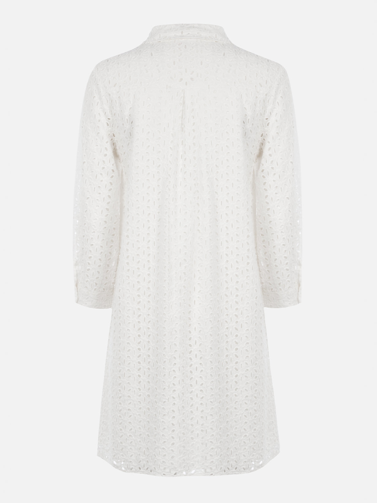 Weißes Sangallo-Hemd-Minikleid für Damen