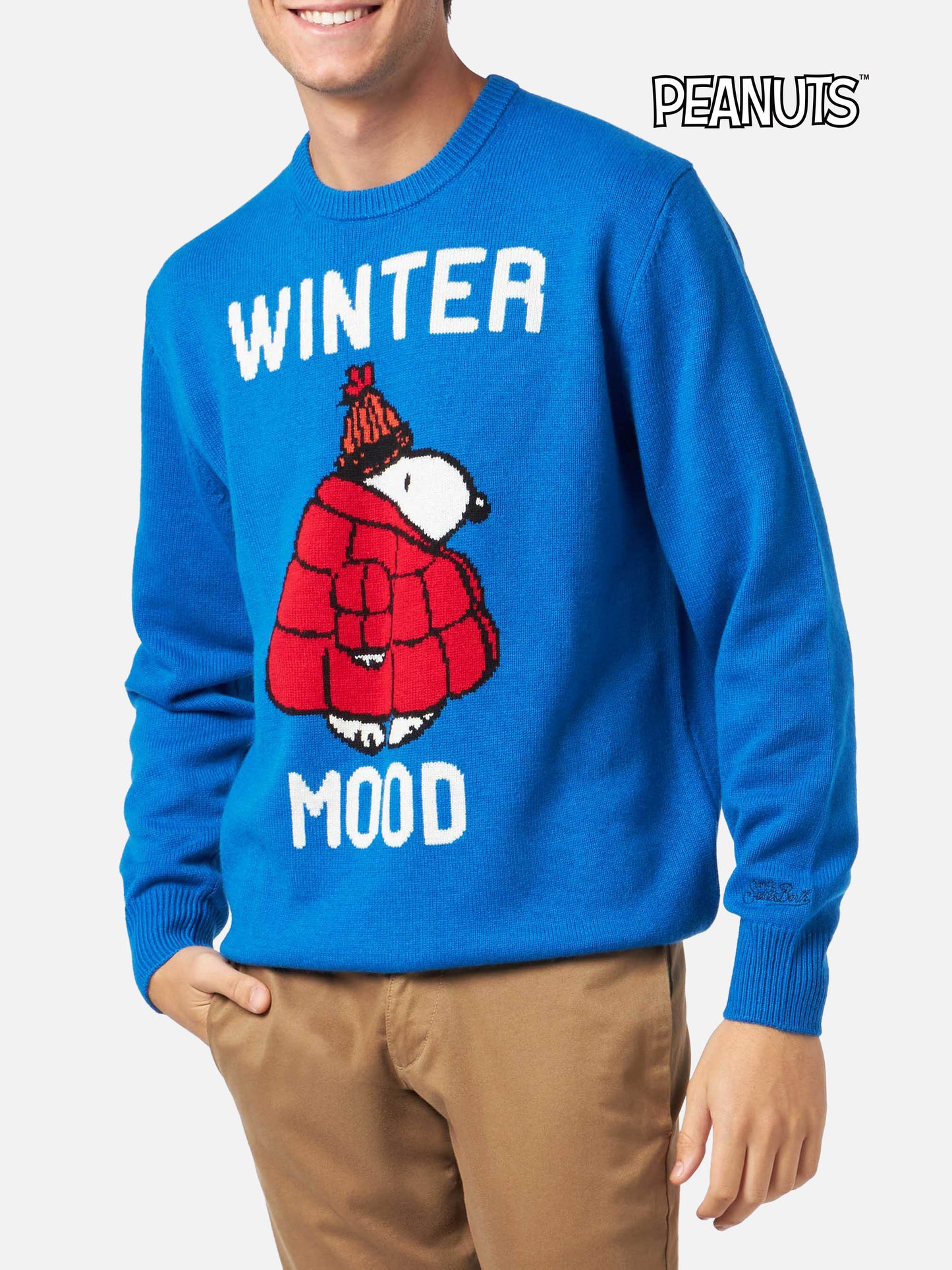 Crewneck sweater with Snoopy winter mood jacquard | PEANUTS SPECIAL EDITION