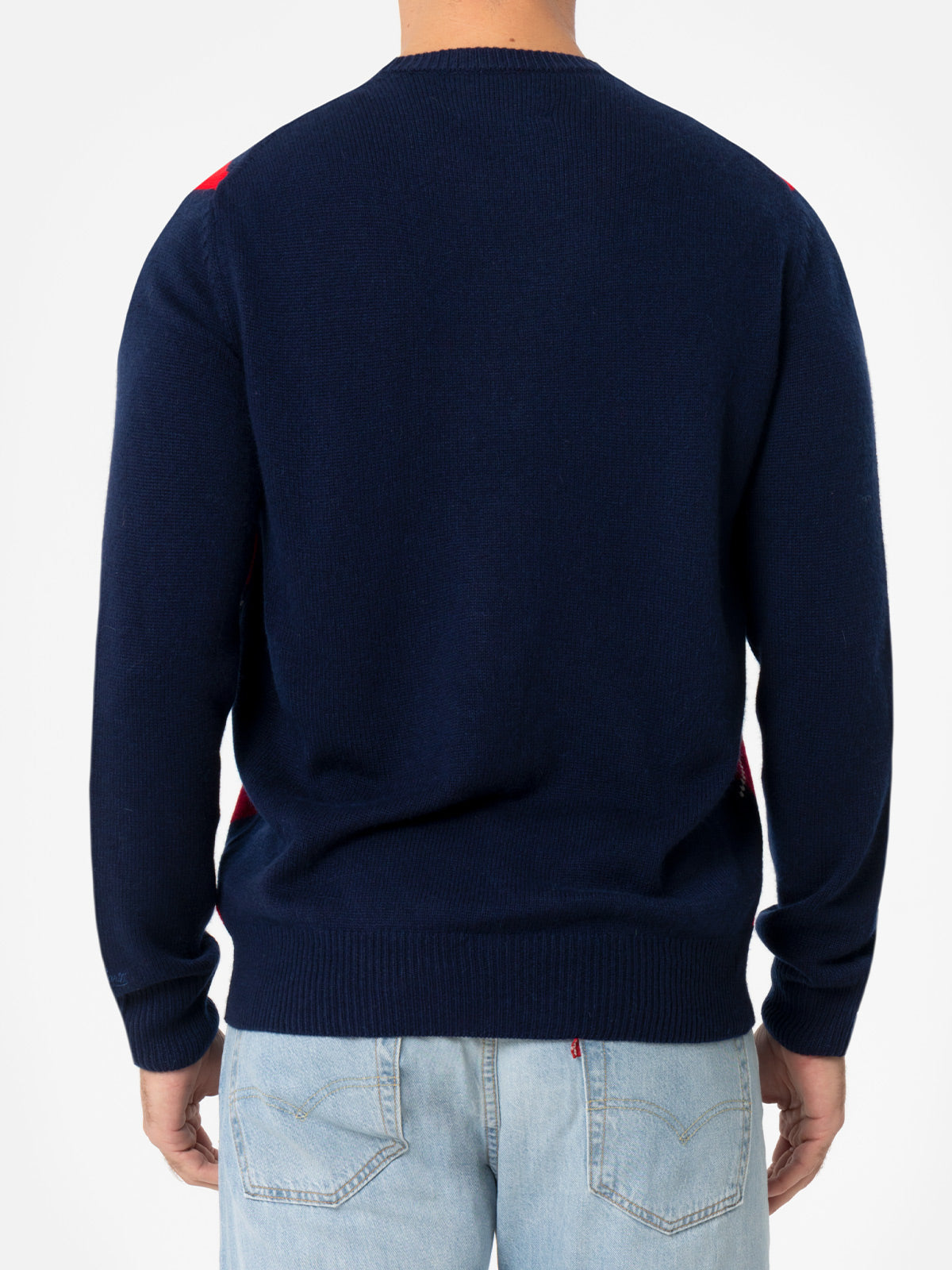 Man argyle sweater Heron with St. Moritz jacquard - MC2 Saint Barth