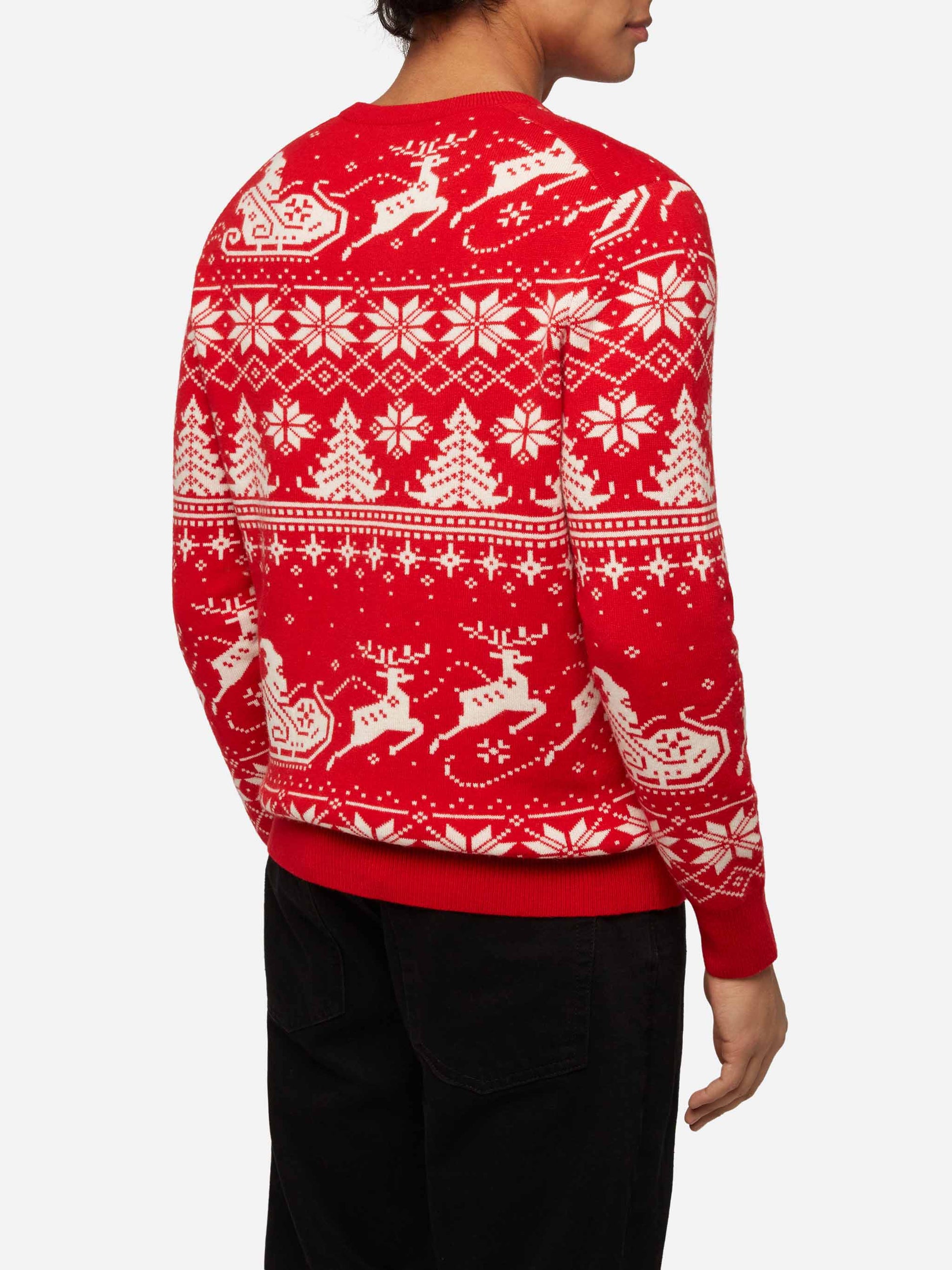 Fairs isle sweater Heron with Jingle Balls jacquard - MC2 Saint Barth