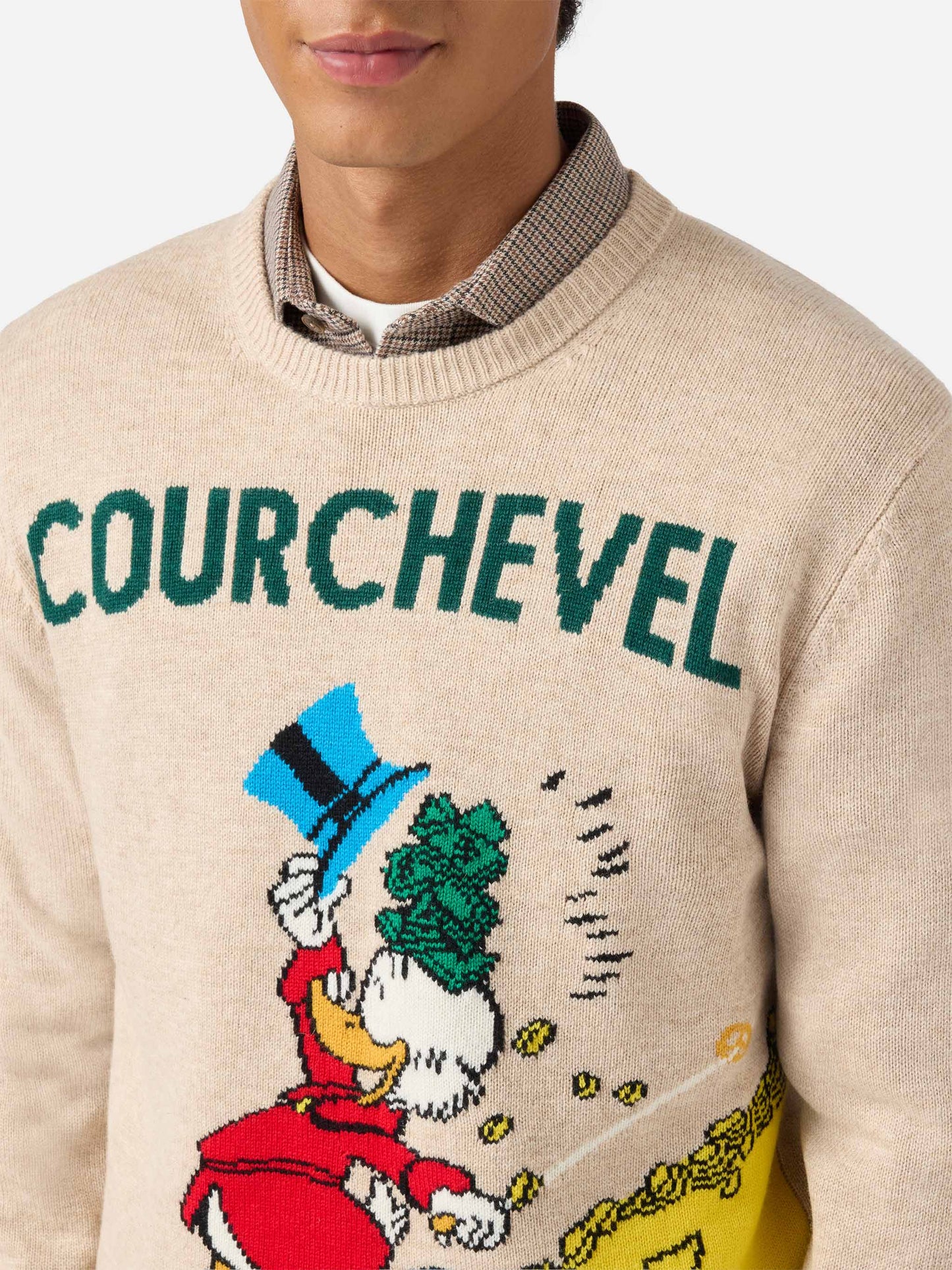 Heron sweater in beige with Uncle Scrooge Courchevel jacquard | DISNEY SPECIAL EDITION