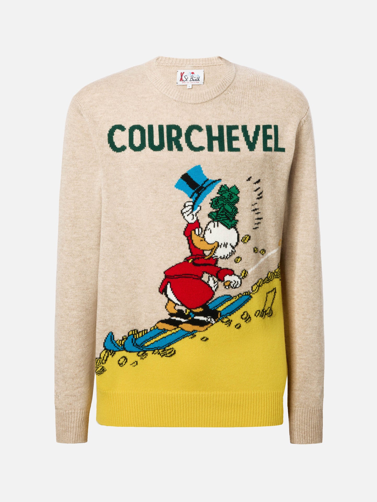 Heron sweater in beige with Uncle Scrooge Courchevel jacquard | DISNEY SPECIAL EDITION
