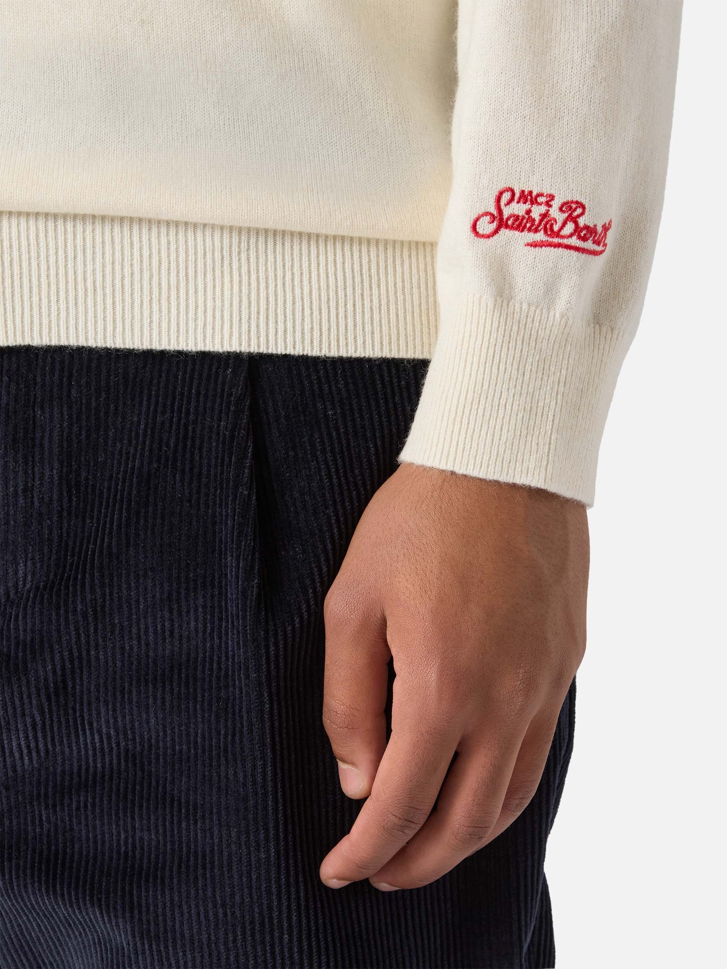 Crewneck sweater Heron Light with Anche questo Natale se lo semo levato dalle palle! embroidery | VACANZE DI NATALE SPECIAL EDITION