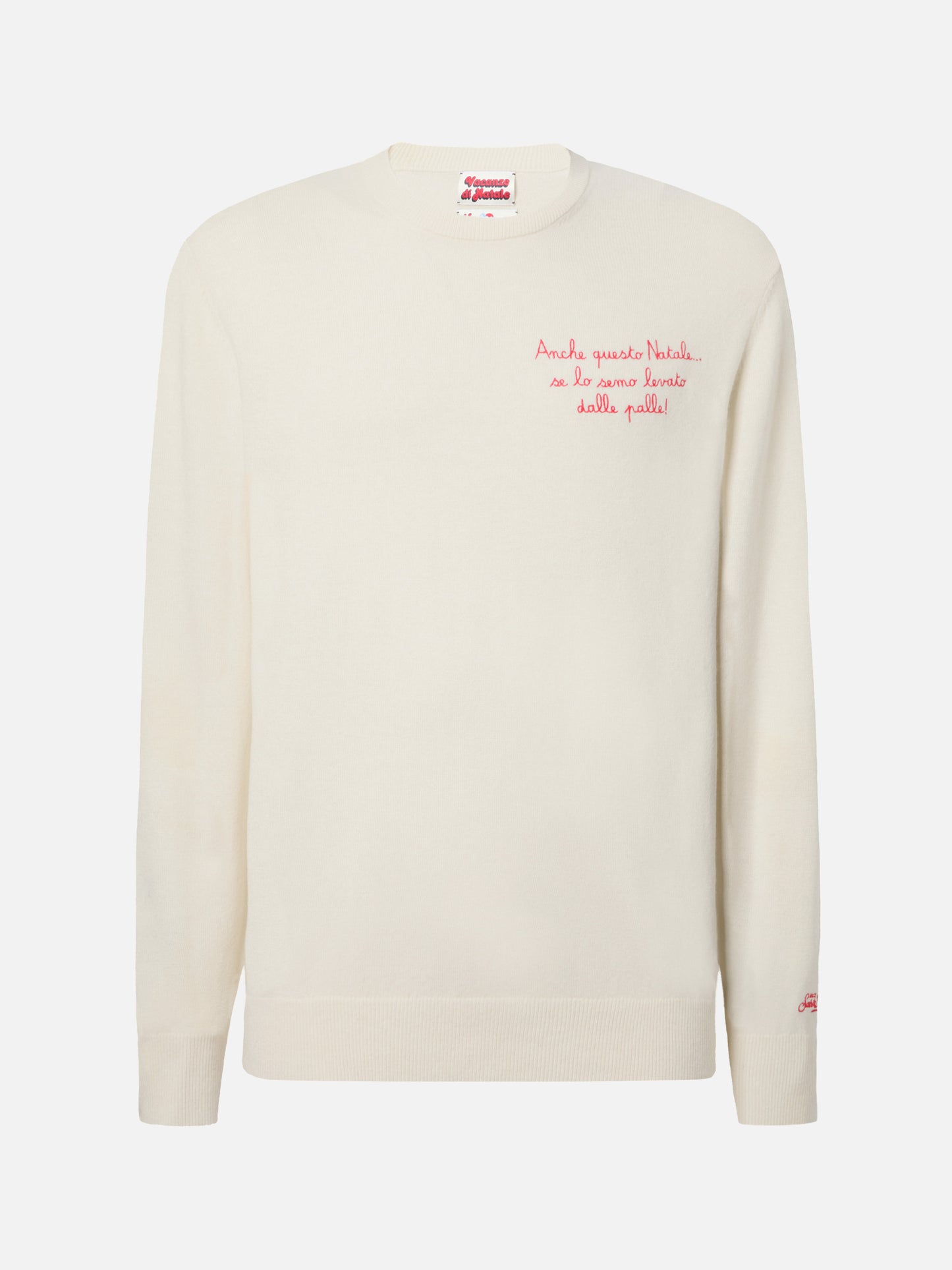 Crewneck-Pullover Heron Light mit Auch dieses Natale se lo semo levato levato dalle palle! Stickerei | VACANZE DI NATALE SONDERAUSGABE