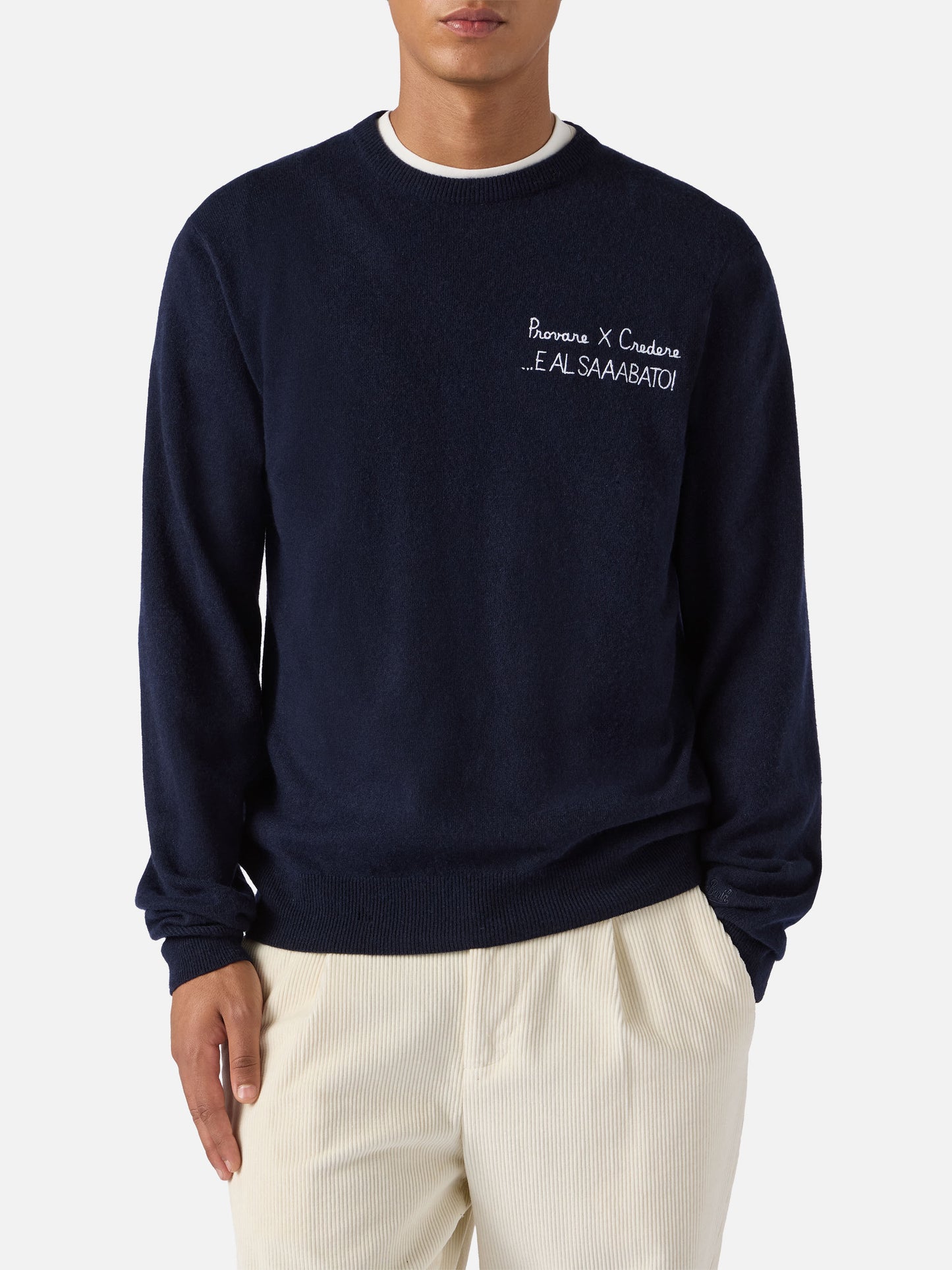 Crewneck sweater Heron Light with Provare per credere! embroidery | YUPPIES SPECIAL EDITION