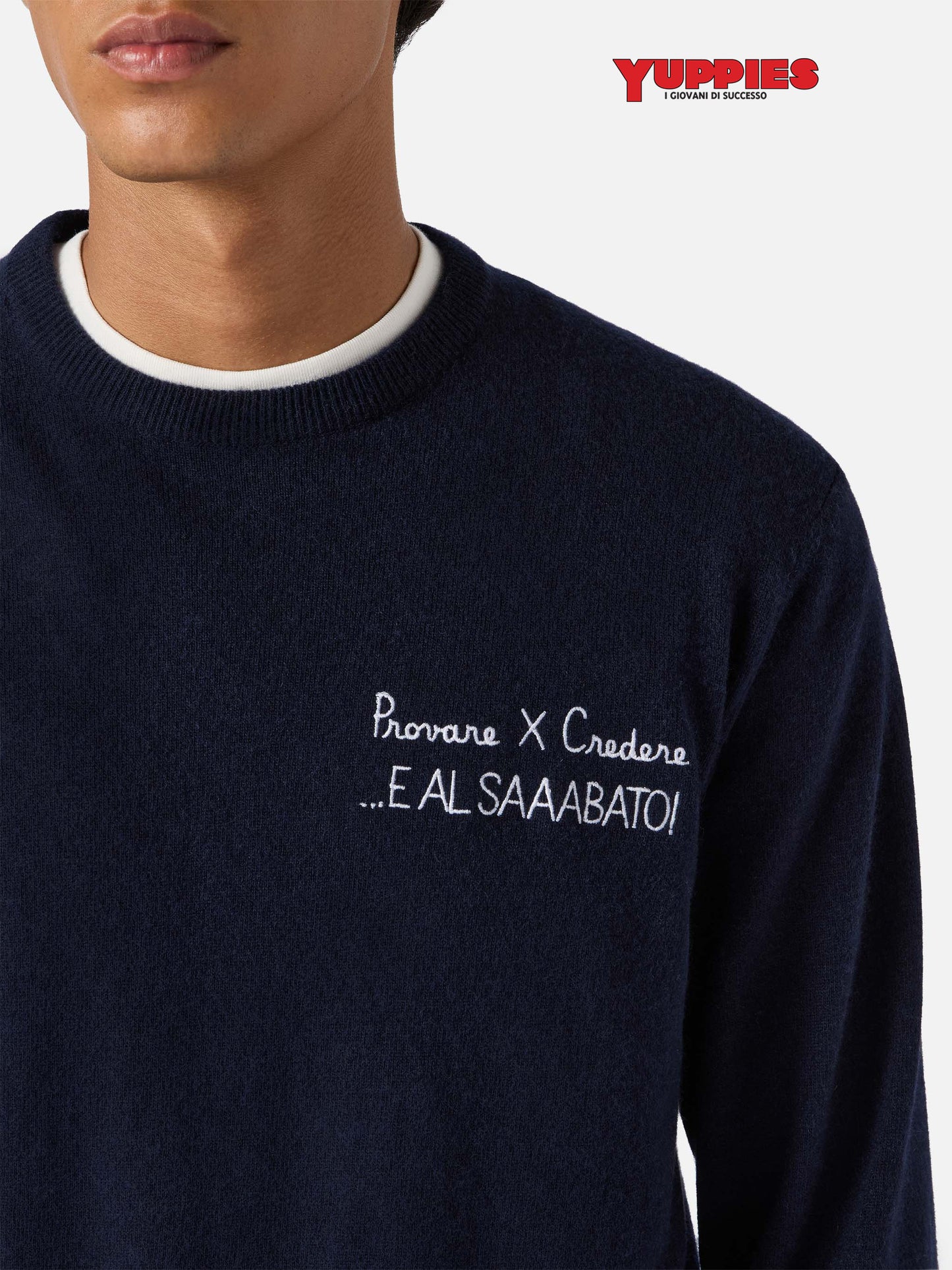 Crewneck sweater Heron Light with Provare per credere! embroidery | YUPPIES SPECIAL EDITION