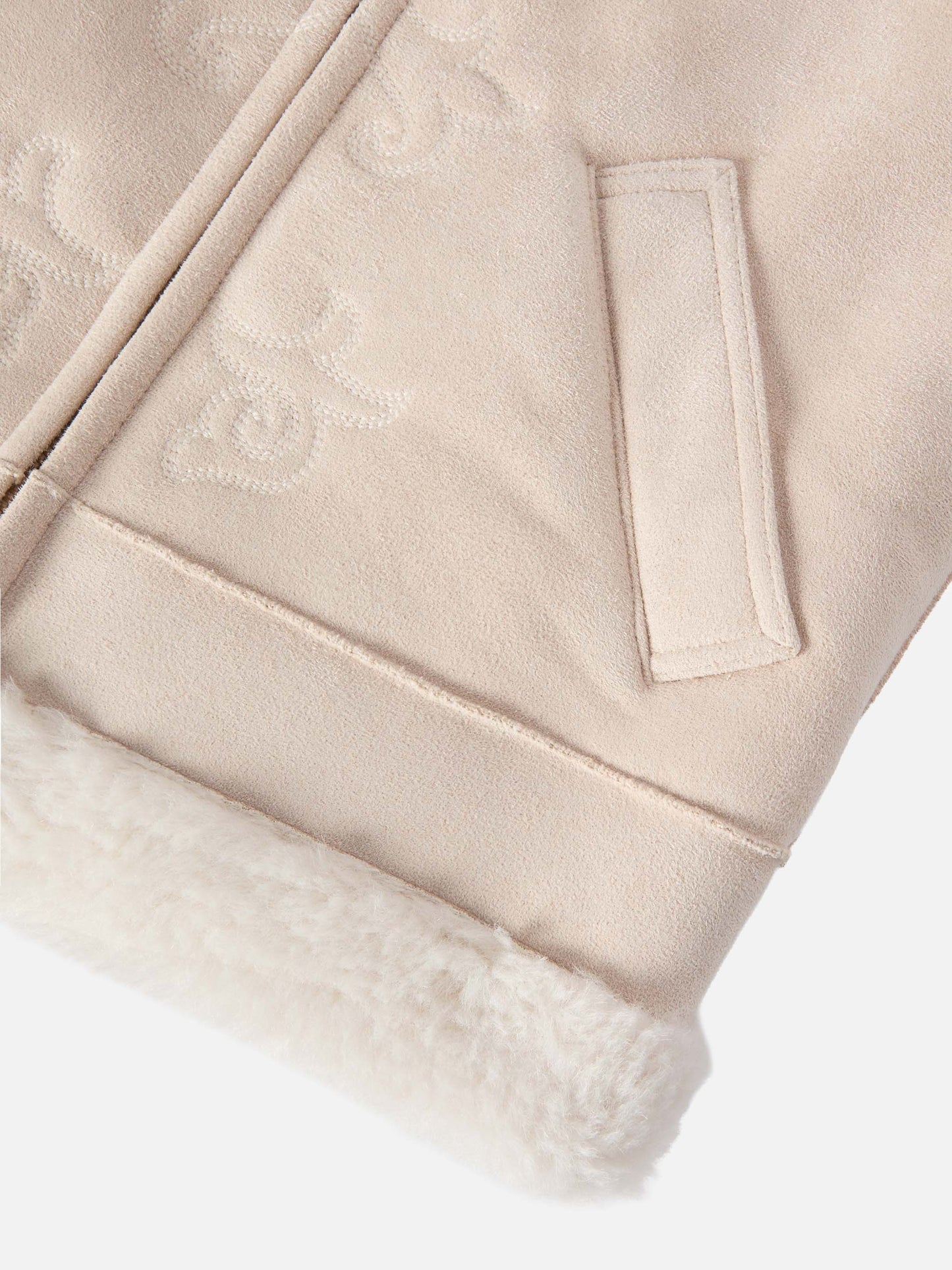 Gilet Hesketh Jr in eco montone con ricamo texano