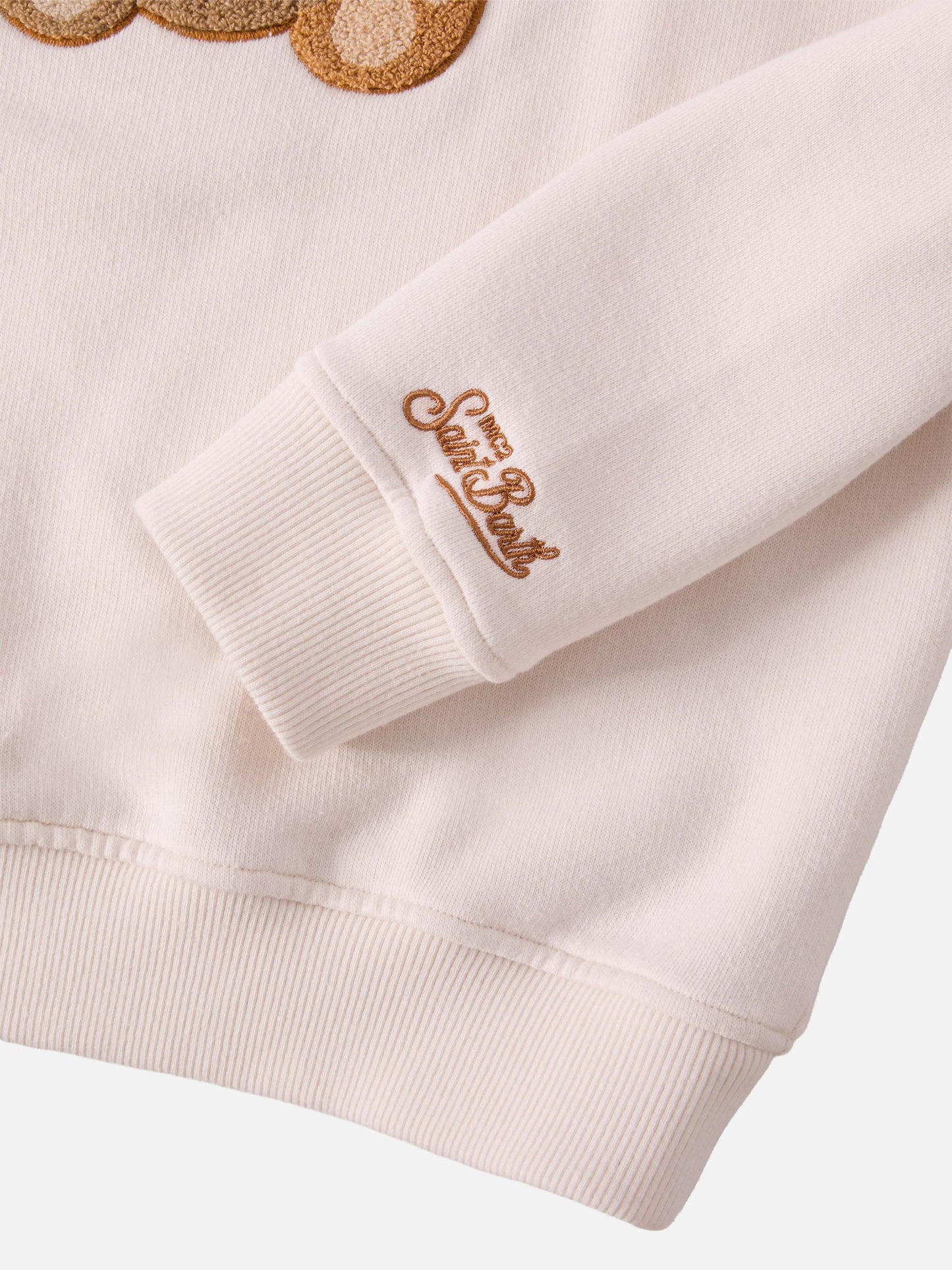 Hutton-Sweatshirt mit Rundhalsausschnitt und Trudi-Bären-Frottee-Aufnäher | TRUDI SONDEREDITION