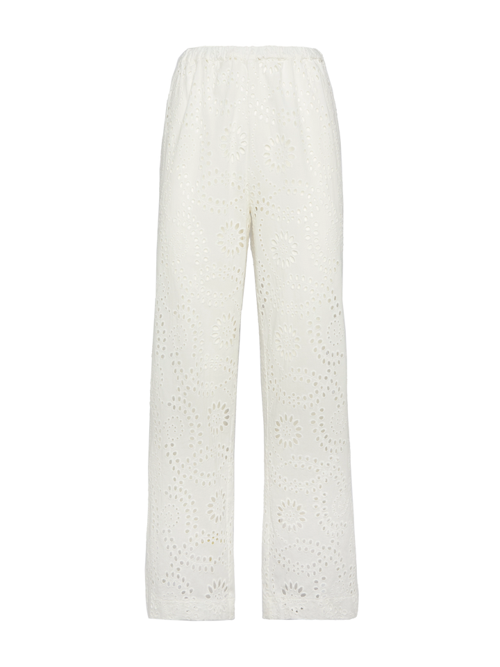Inez weiße Sangallo-Spitzenhose