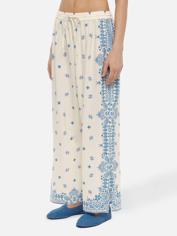 Pantaloni ampi con stampa bandana piazzata Ikaria