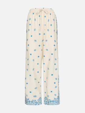 Ikaria wide-leg pants with bandanna placed print - MC2 Saint Barth