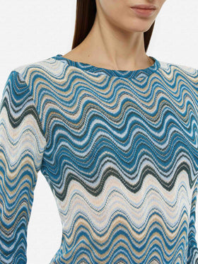 Imany raschel mini dress in teal hues - MC2 Saint Barth