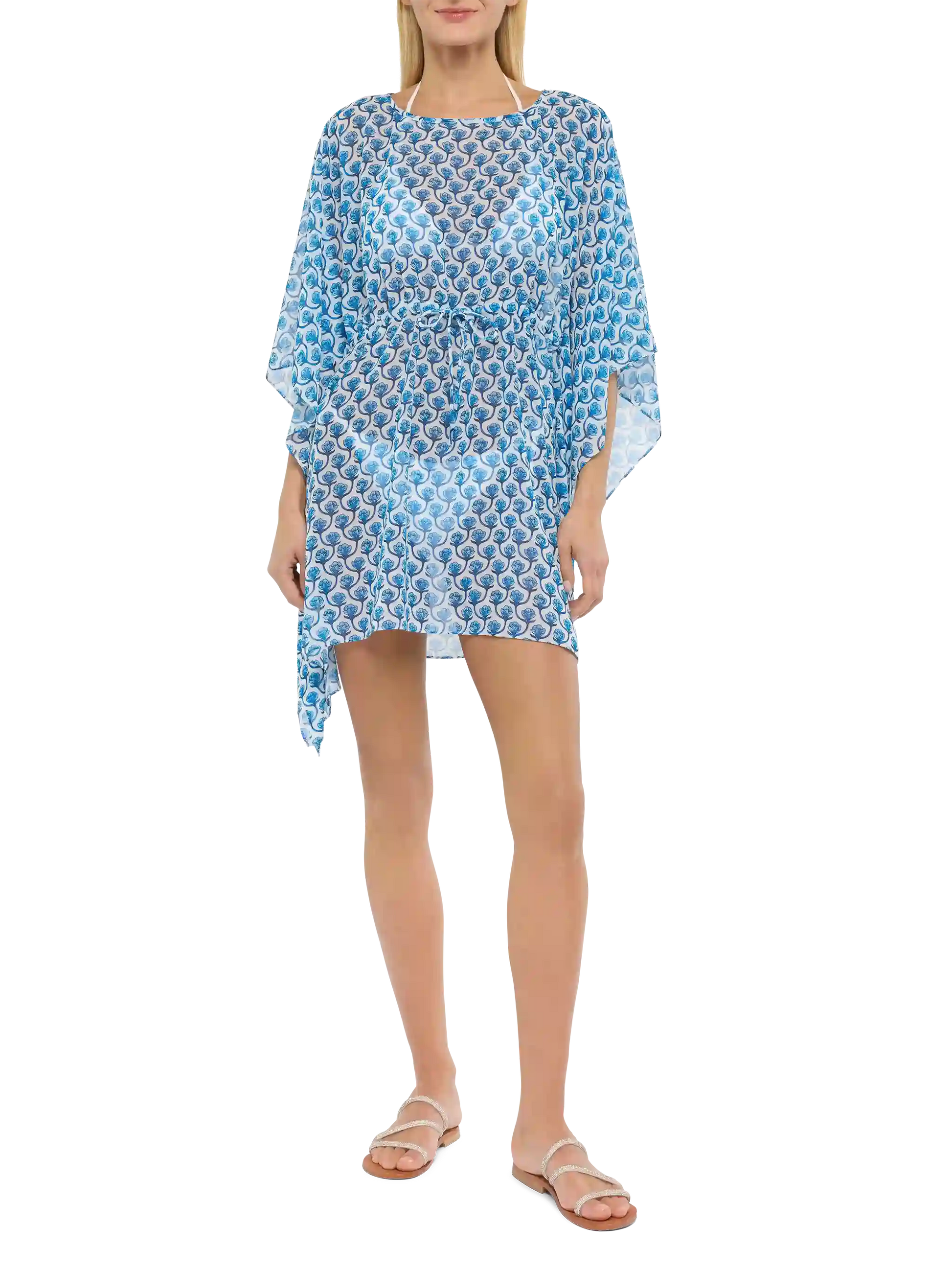 Iria cotton silk kaftan with floral print - MC2 Saint Barth