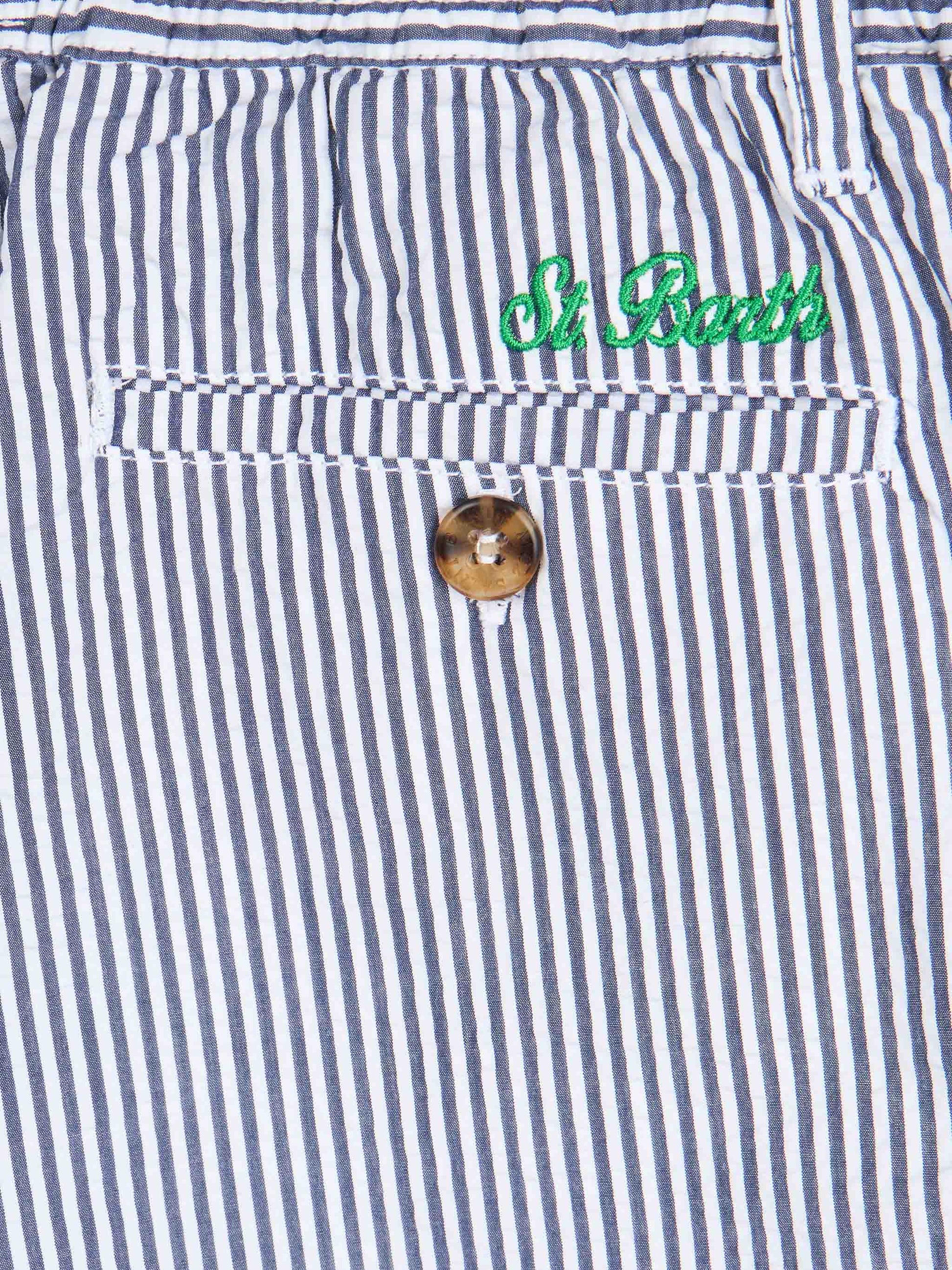 Boy seersucker bermuda shorts Ischia Jr - MC2 Saint Barth