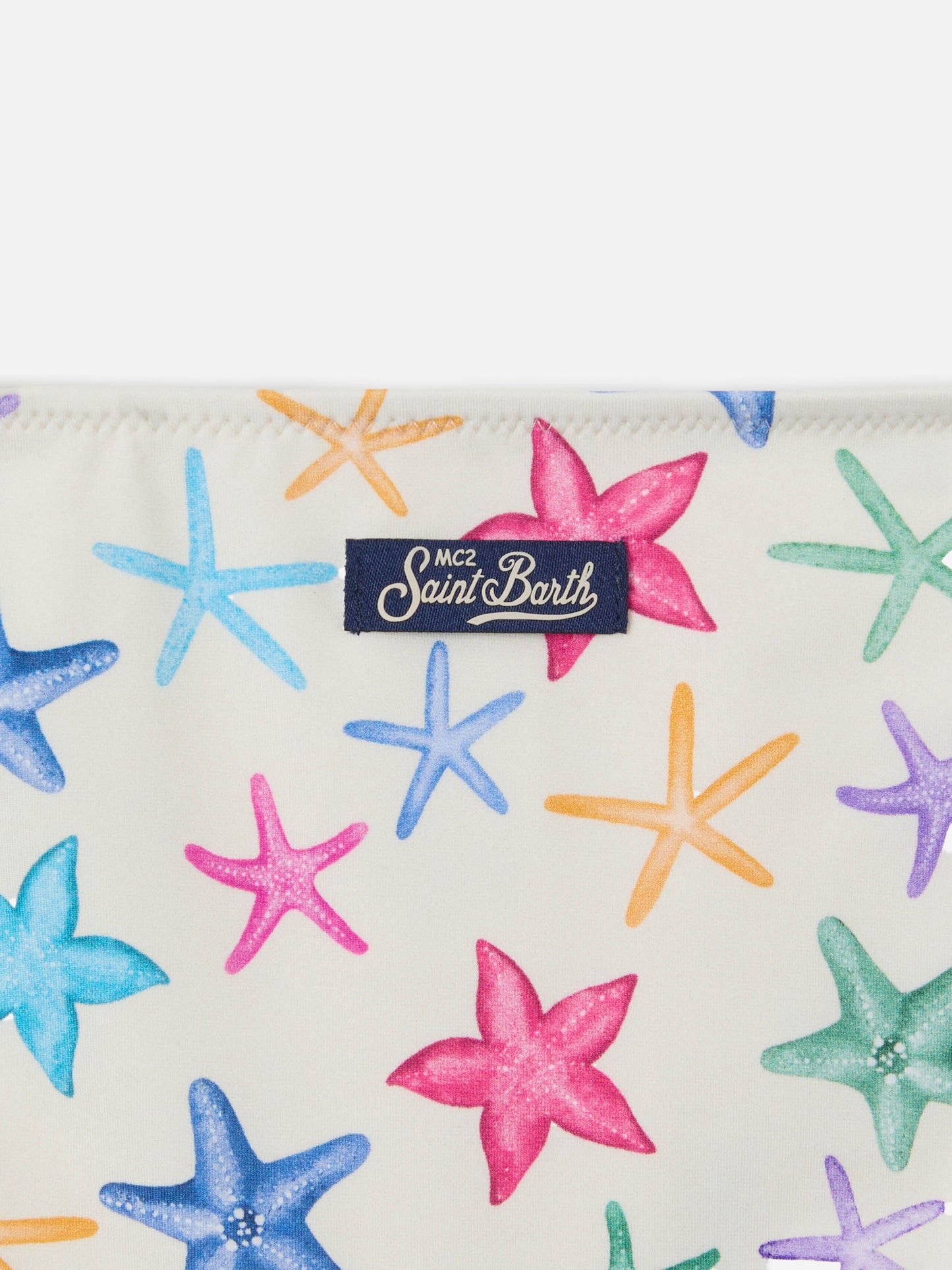 Jaiden cream bikini with multicolor starfish print