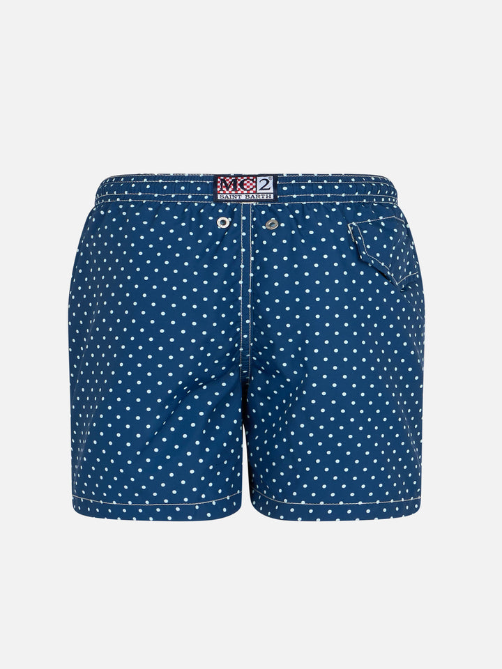 Boy lightweight fabric swim-shorts Jean Lighting with polka dots print - MC2 Saint Barth