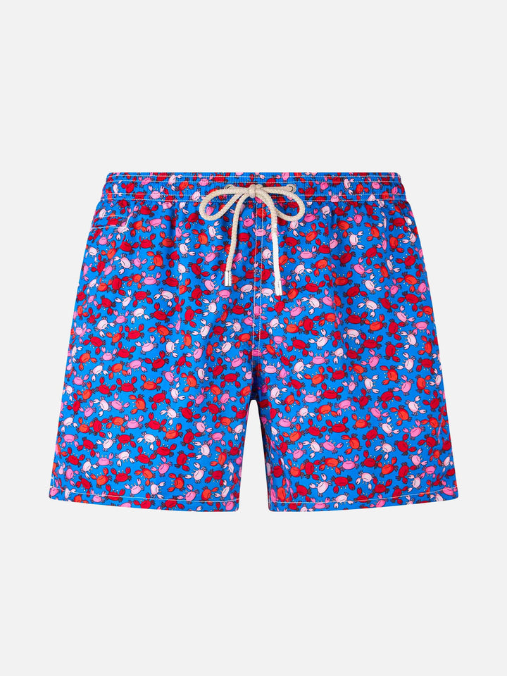 Boy lightweight fabric swim-shorts Jean Lighting with crabs print - MC2 Saint Barth