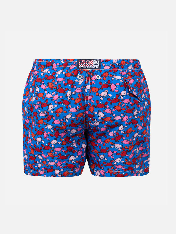 Boy lightweight fabric swim-shorts Jean Lighting with crabs print - MC2 Saint Barth