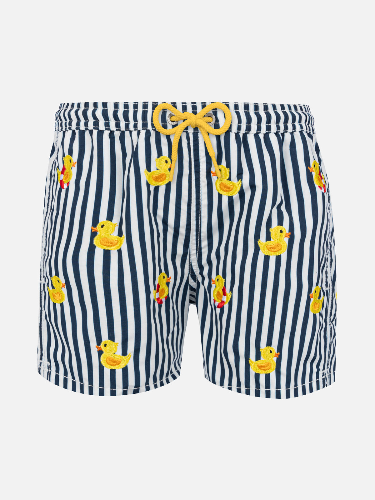 Boy striped swim shorts with embroidered ducks - MC2 Saint Barth