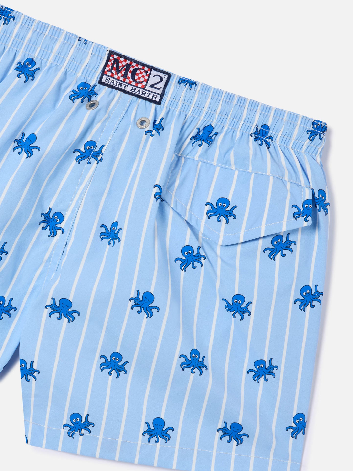 Short de bain Jean Lighting Stretch rayé avec imprimé pieuvres all-over