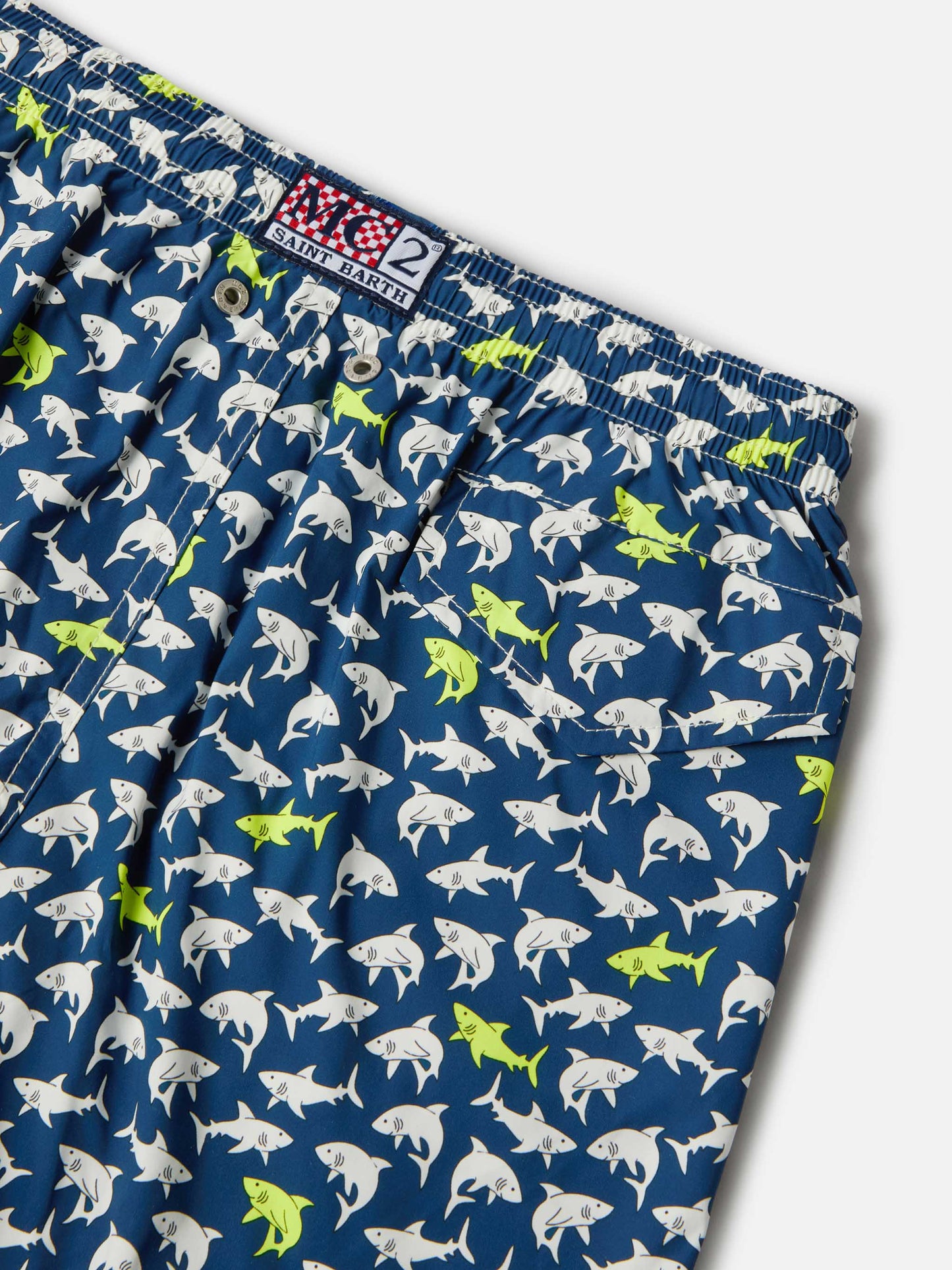 Jean Lighting Stretch swim shorts with all-over sharks print
