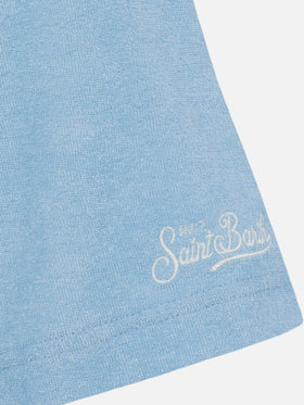 Jeremy light blue terry buttonless polo shirt - MC2 Saint Barth