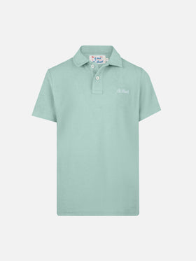 Jeremy Jr sage green terry polo shirt - MC2 Saint Barth