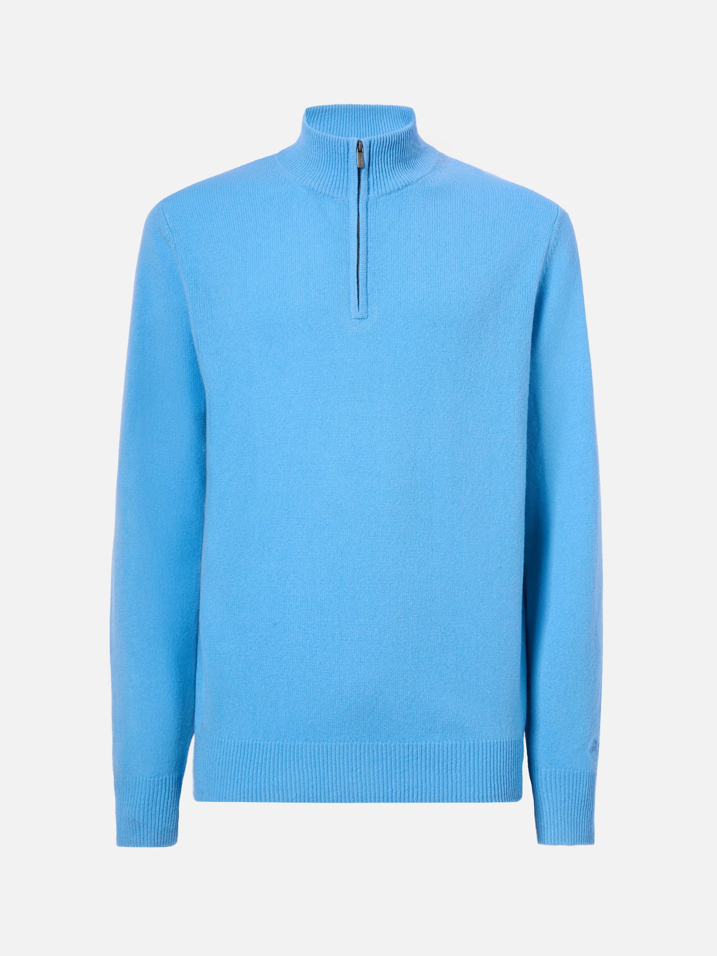 Jermyn half-zip sweater in 100% lambswool powder blue