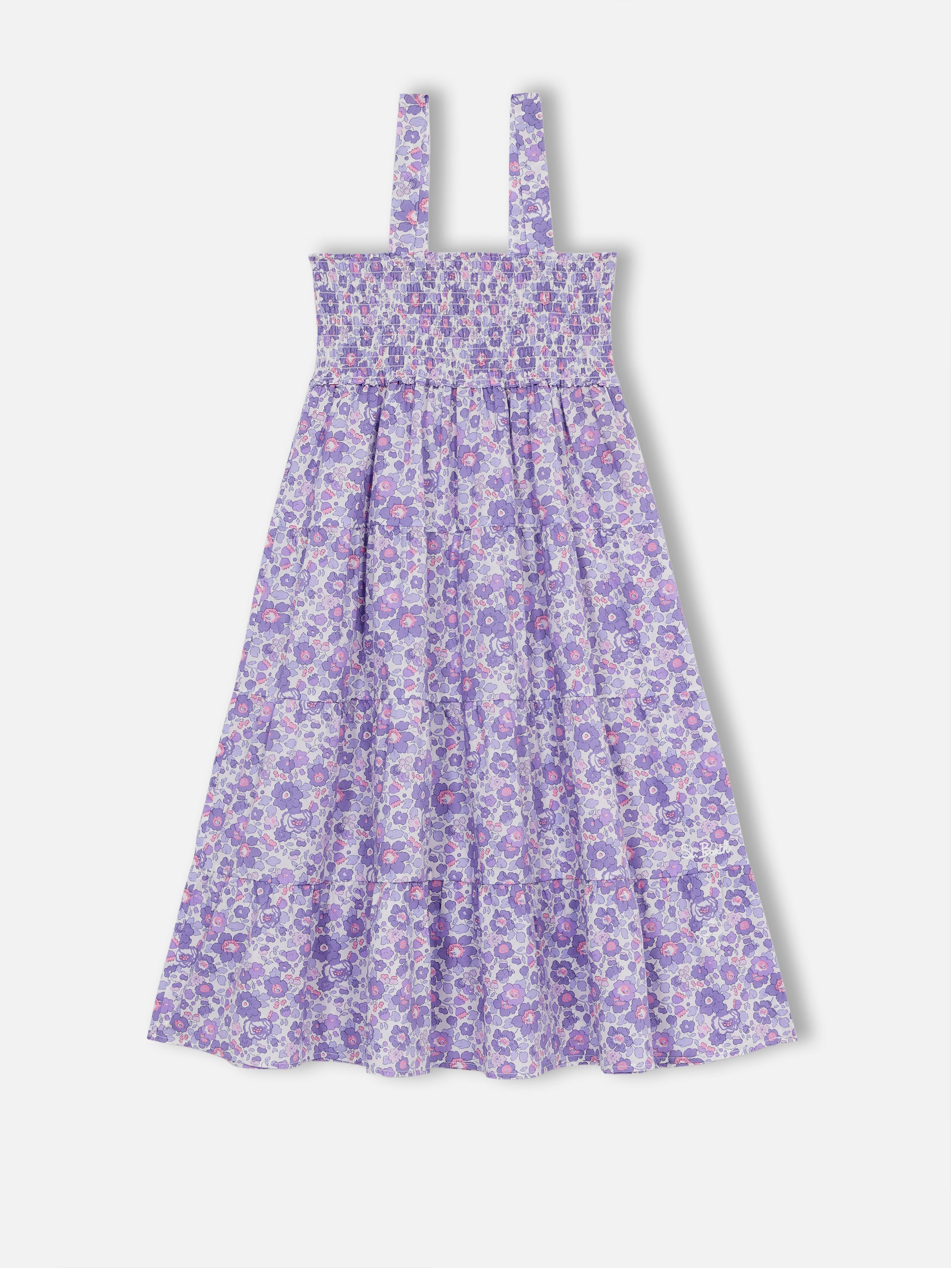 Girl cotton dress Jemine Jr with Betsy print | MADE WITH LIBERTY FABRIC - MC2 Saint Barth