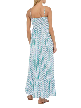 Jemma cotton dress with smocked embroidered bodice - MC2 Saint Barth