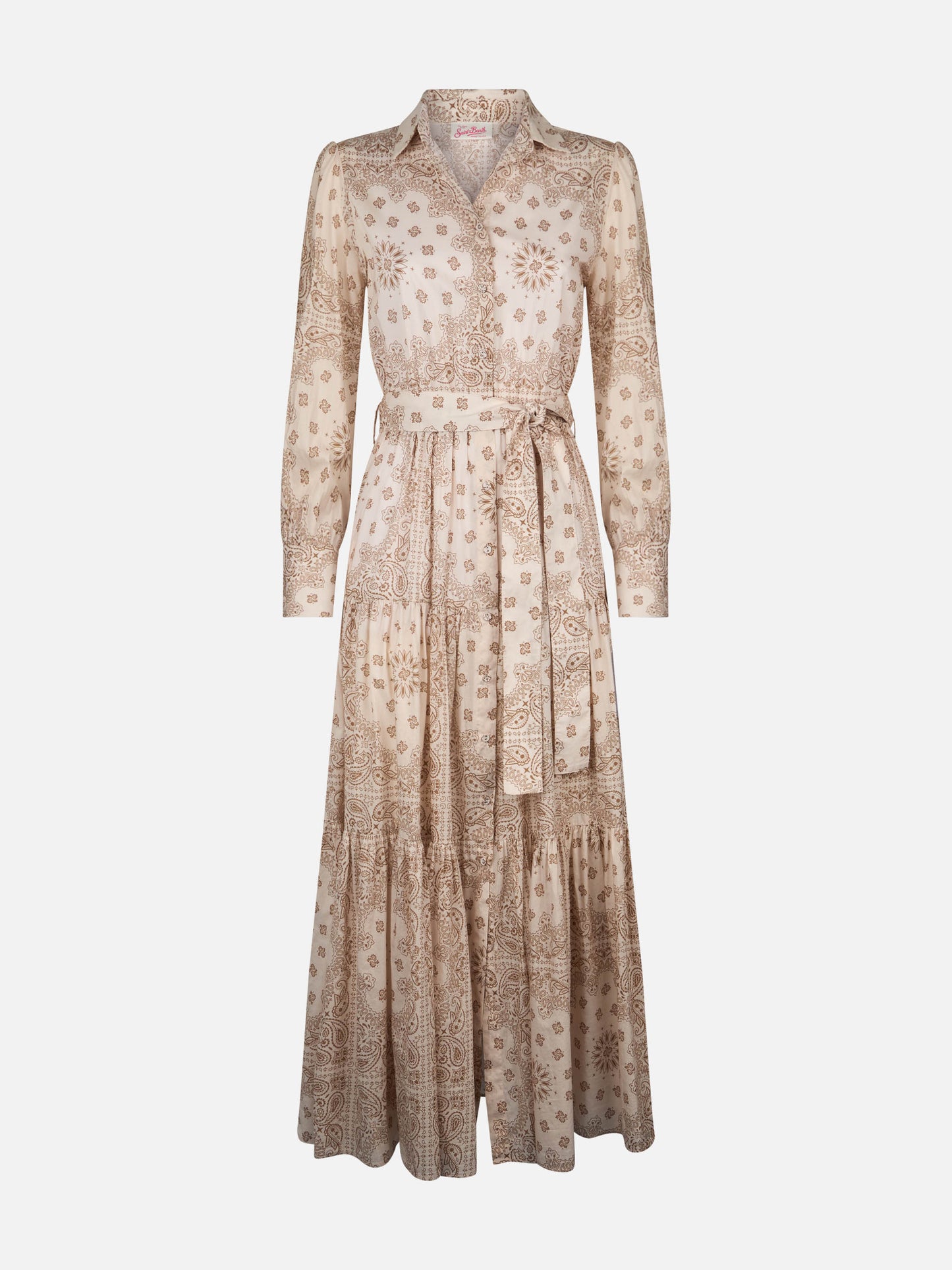 Woman beige bandanna cotton dress Jensen - MC2 Saint Barth