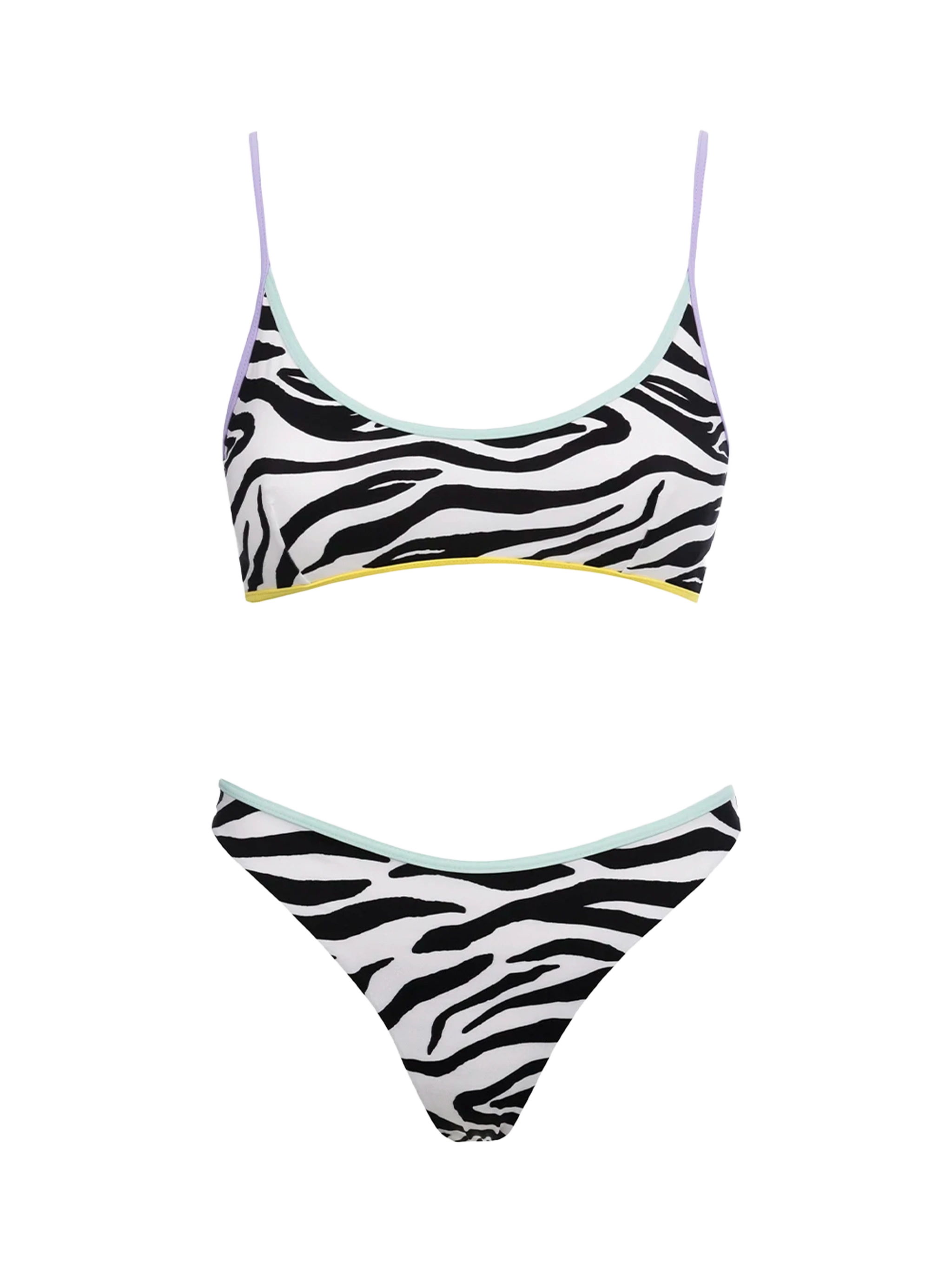 PR Rendez-Vous à Paris サイン NAVEL B Judy Naomi zebra bralette bikini with piping – MC2 Saint Barth