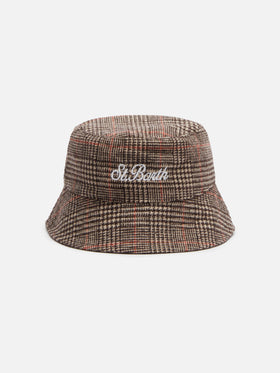 Man bucket hat with Prince of Wales print - MC2 Saint Barth