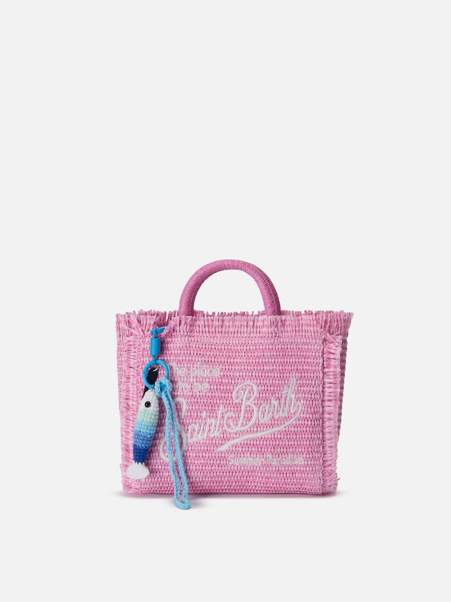 Lustiger Taschenanhänger mit gehäkelter Sardine