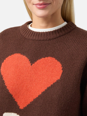 Maglione Kyla in lana marrone con jacquard Spritz