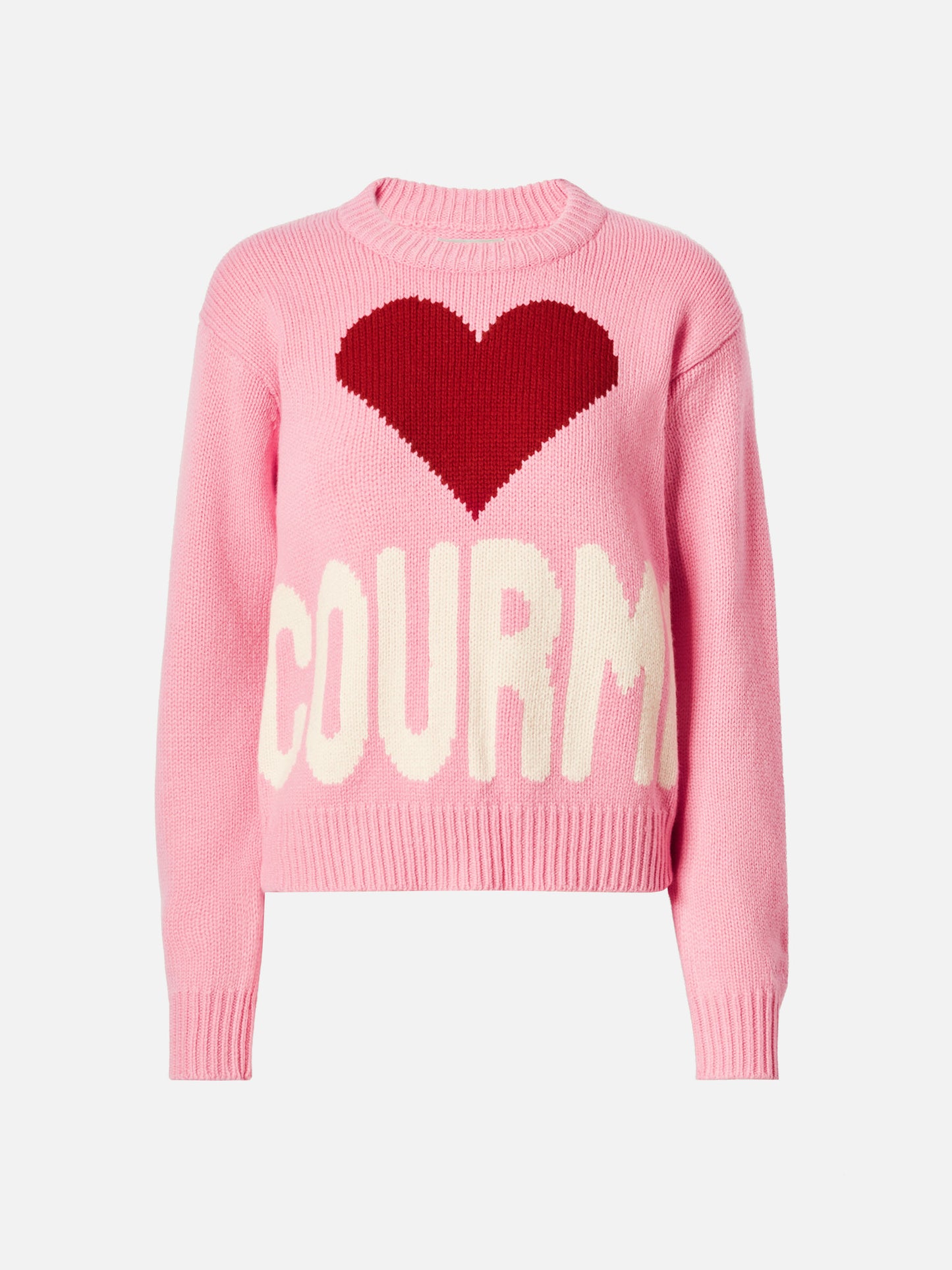 Kyla wool sweater in pink with Courma jacquard