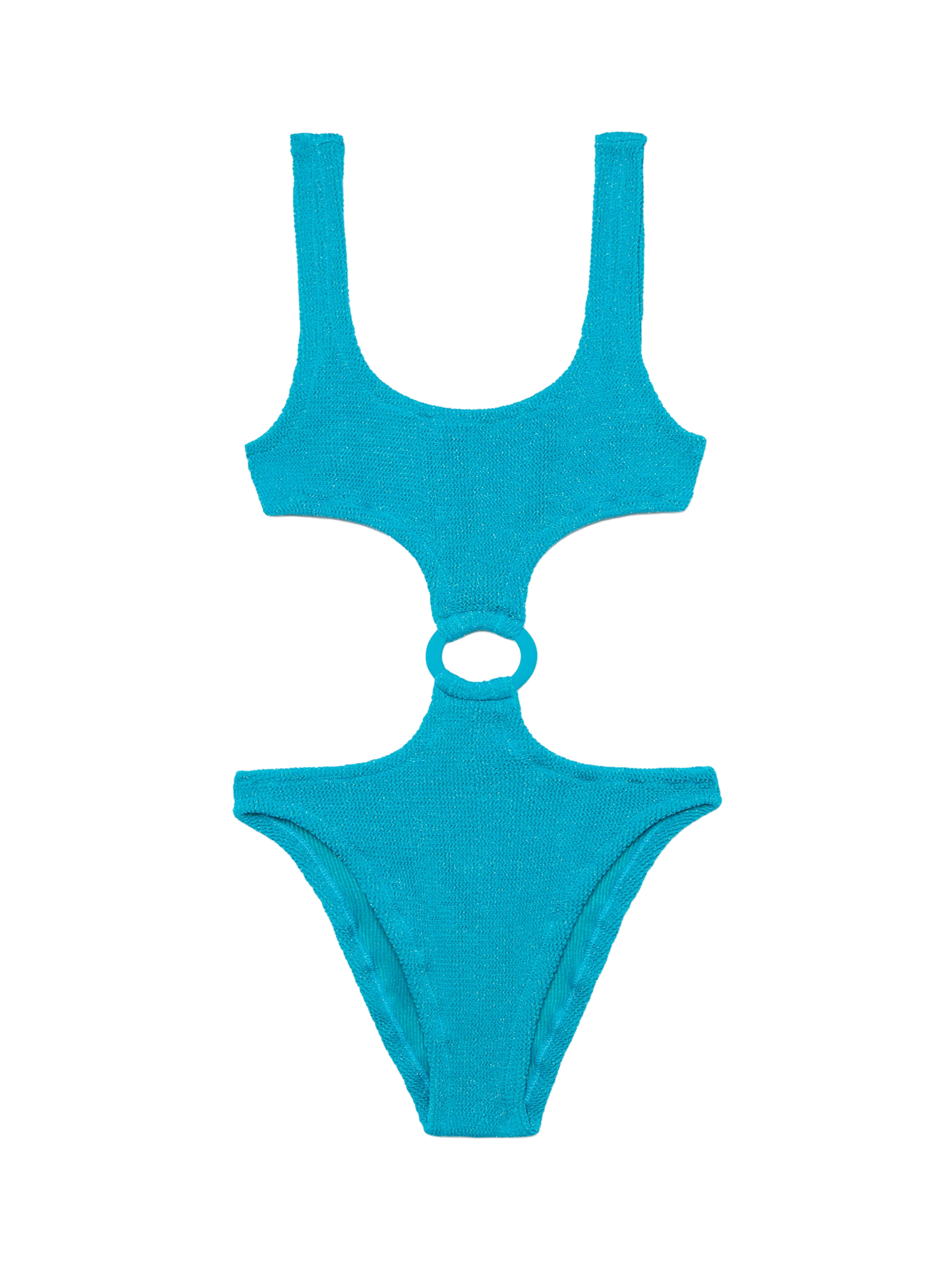 Laurel crinkle teal cut-out one-piece swimsuit - MC2 Saint Barth