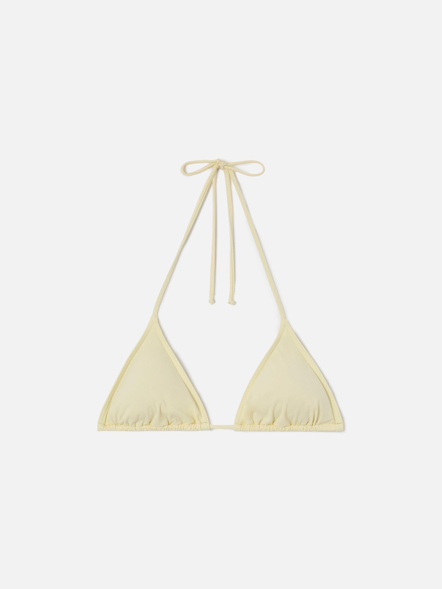 Top bikini Leah triangolo con laccetti giallo burro