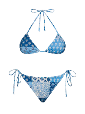 Triangle bikini Leah Virgo with floral patch print - MC2 Saint Barth