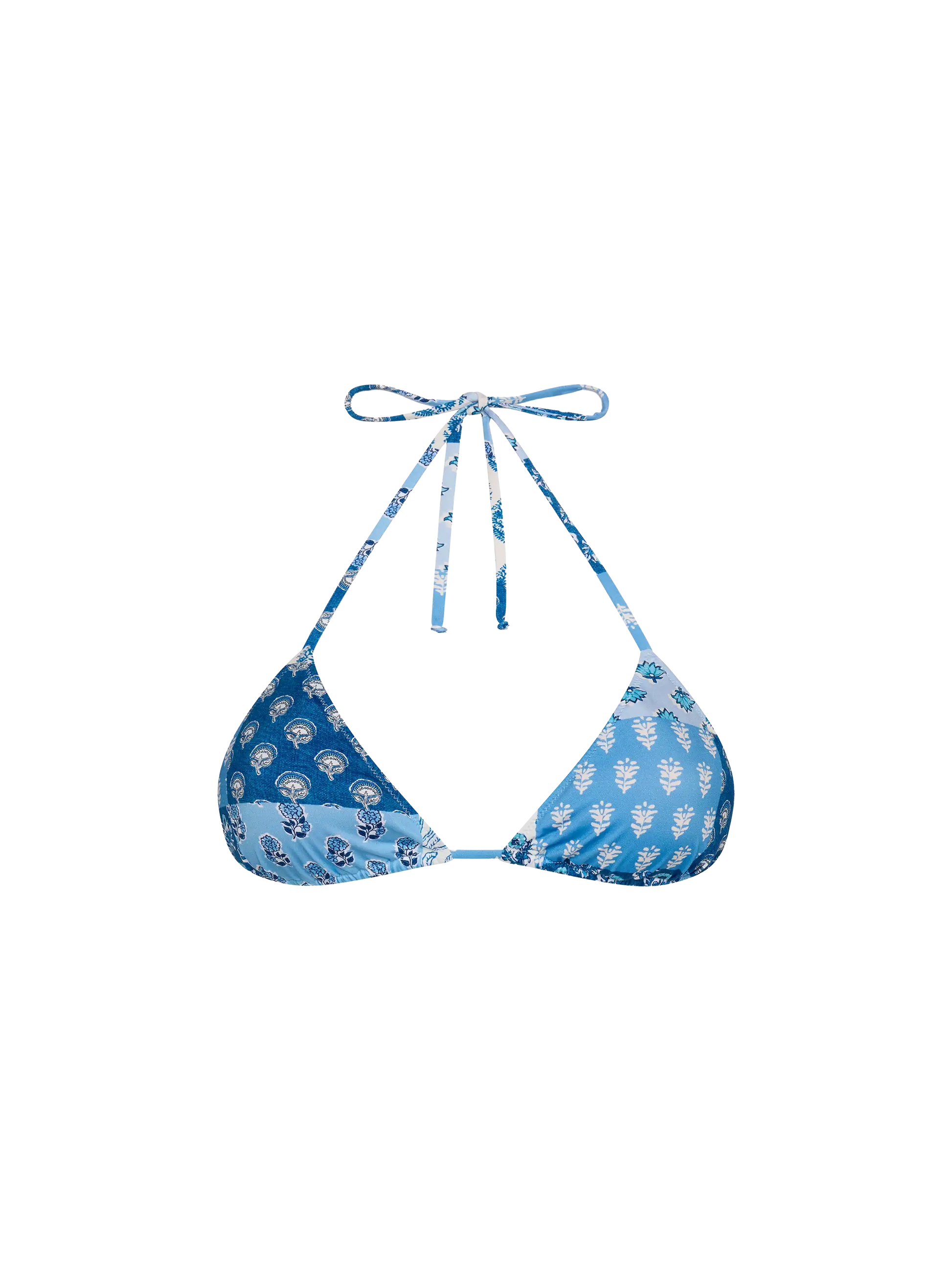 Leah triangle top with floral patch print - MC2 Saint Barth