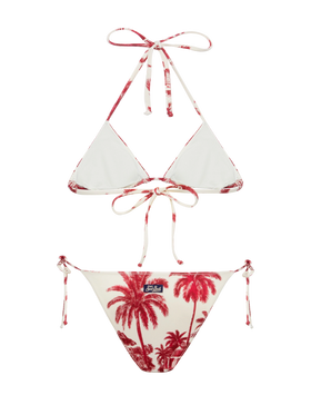 Classic triangle bikini Leah Virgo with toile de jouy print | AI BY RICKDICK SPECIAL EDITION - MC2 Saint Barth