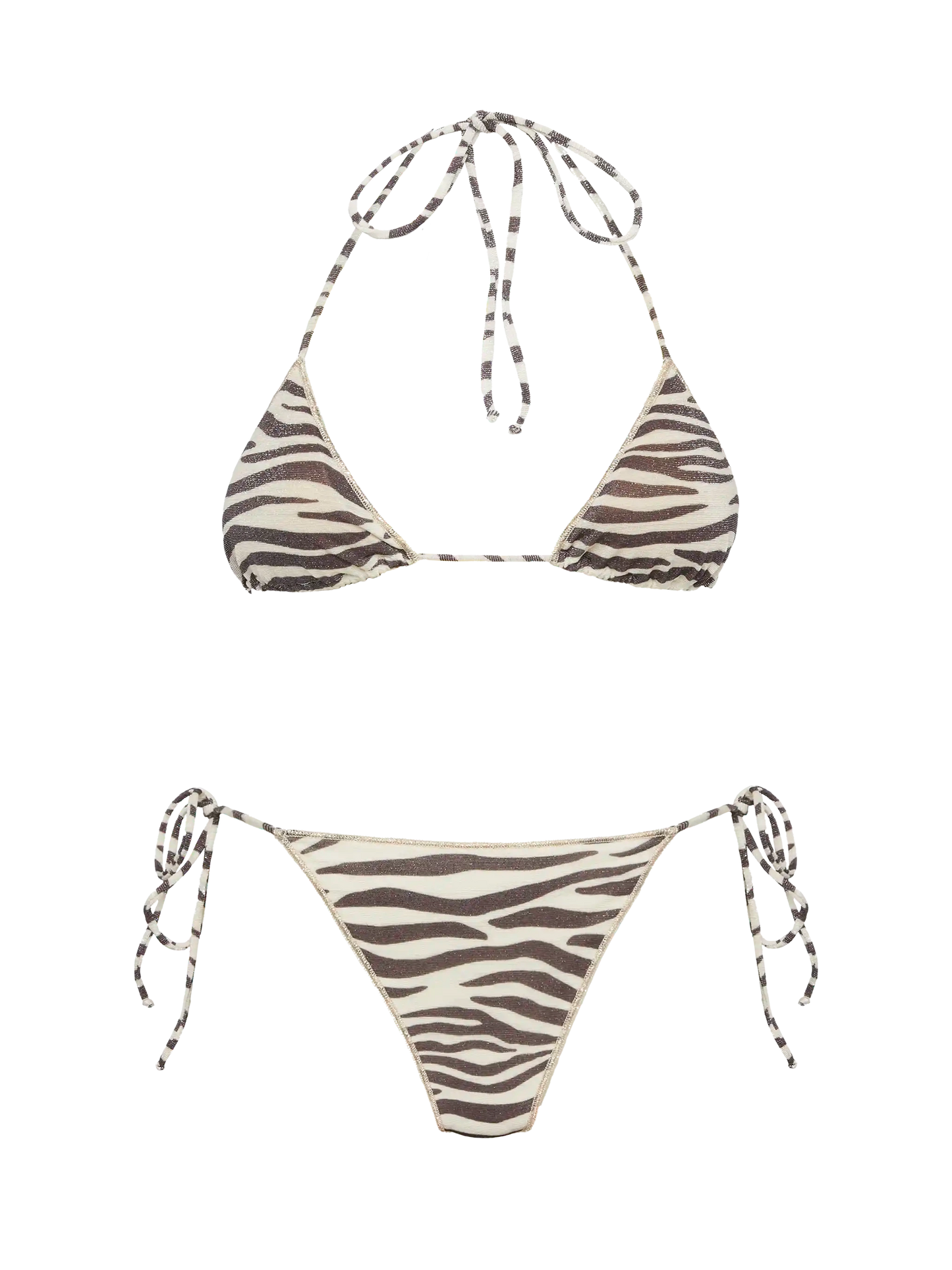 Lurex classic triangle bikini Leah Marielle with zebra print - MC2 Saint Barth