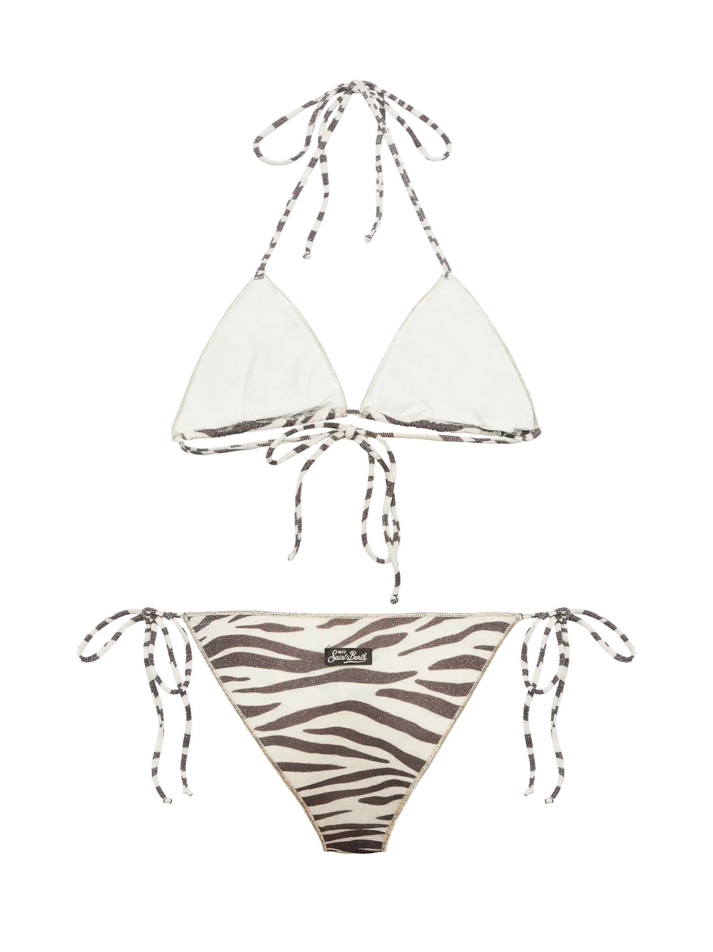 Lurex classic triangle bikini Leah Marielle with zebra print - MC2 Saint Barth