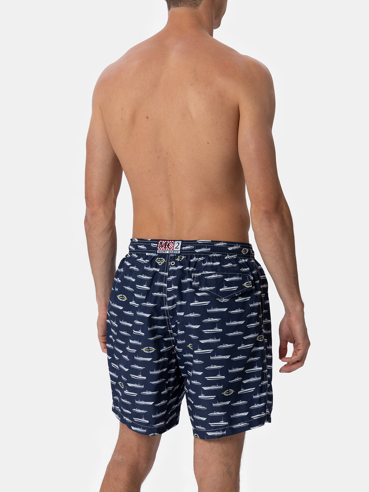 Man lightweight fabric swim-shorts Lighting with Magnum Marine print | MAGNUM MARINE SPECIAL EDITION - MC2 Saint Barth