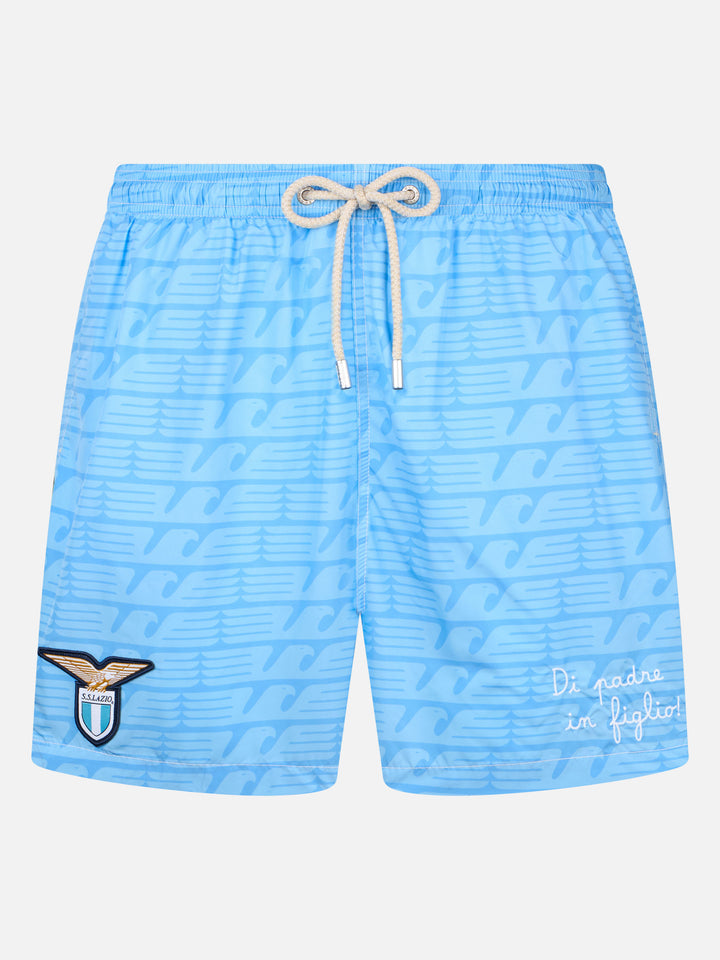 Lightweight fabric swim-shorts Lighting with Lazio print | SS LAZIO SPECIAL EDITION - MC2 Saint Barth